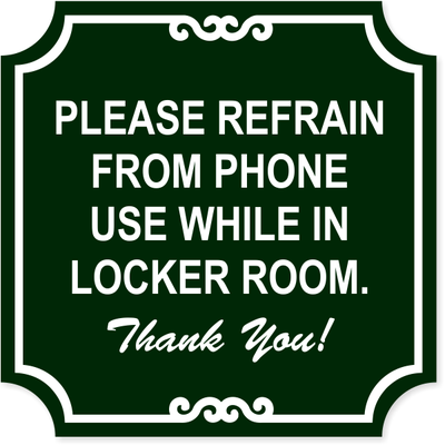 Locker Room Phone Engraved Plastic Sign | 12" x 12"