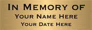 In Memory Of 2" x 6" Brass Plates