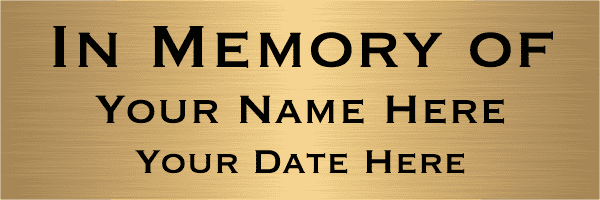 In Memory Of 2" x 6" Brass Plates