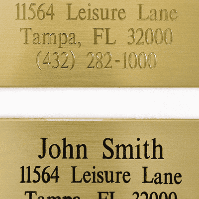 Custom Three Lines 2" x 6" Brass Plates - alternate view