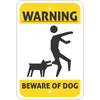 Illustrated Beware of Dog Vertical Sign