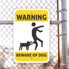 Illustrated Beware of Dog Vertical Sign Lifestyle Photo Outside