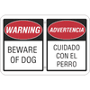 Beware of Dog English and Spanish Horizontal Sign
