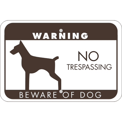 No Trespassing Beware of Dog Horizontal Sign