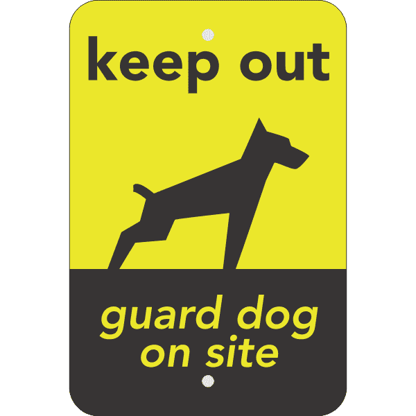 Keep Out Guard Dog Vertical Sign