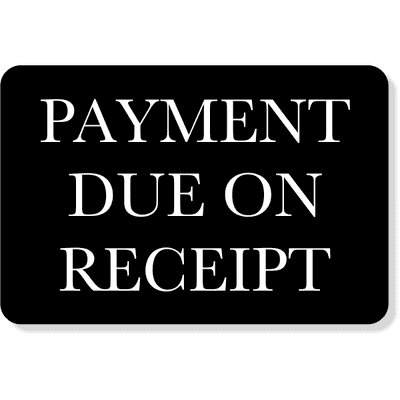 Engraved Payment Due Sign | 4" x 6"