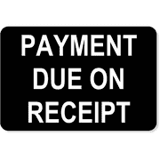 Engraved Receipt Payment 4" x 6" Engraved Sign