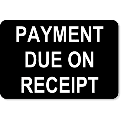 Engraved Receipt Payment Sign | 4" x 6"