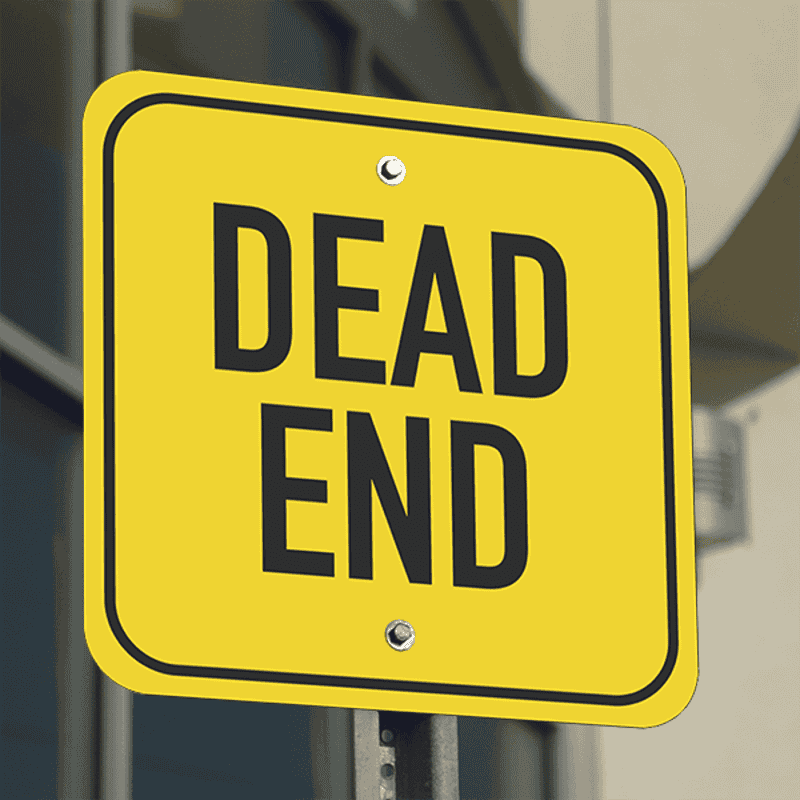 Mounted Square Dead End Sign