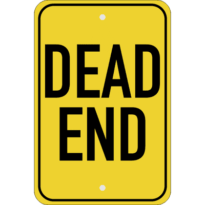 Vertical Dead End Sign