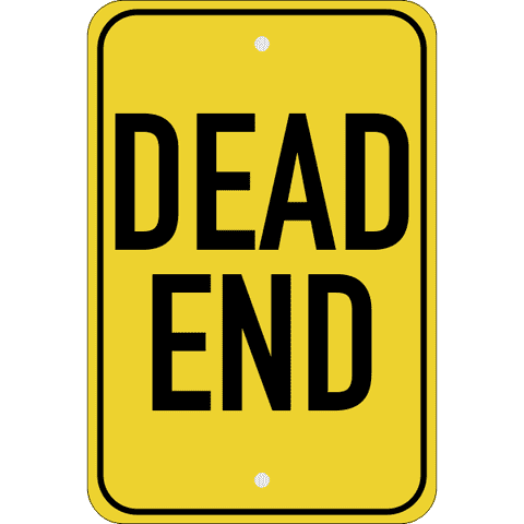 Vertical Dead End Sign