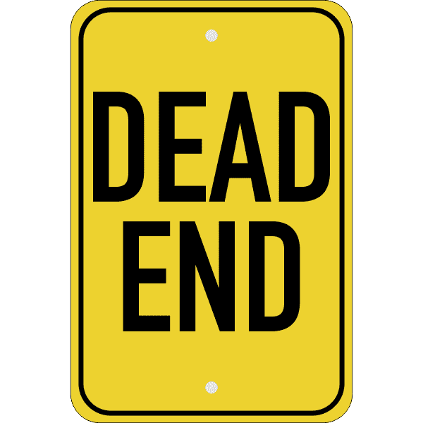 Vertical Dead End Sign