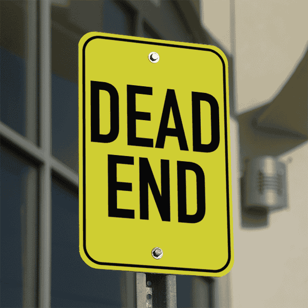 Mounted Vertical Dead End Sign