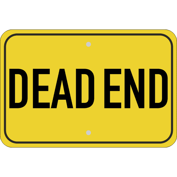 Horizontal Dead End Street Sign
