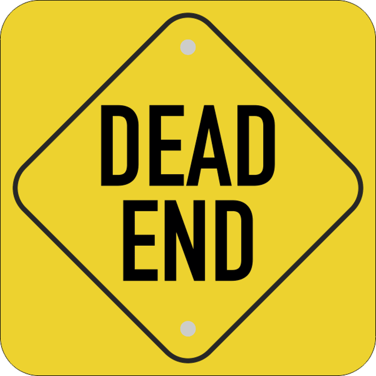 Square Diamond Dead End Sign
