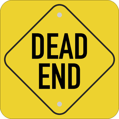 Square Diamond Dead End Sign