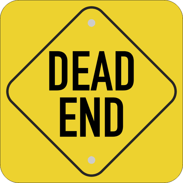 Square Diamond Dead End Sign