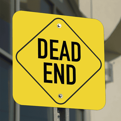 Square Diamond Dead End Sign - alternate view