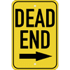 Vertical Right Arrow Dead End Sign