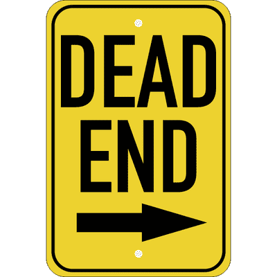 Vertical Right Arrow Dead End Sign