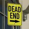Mounted Vertical Right Arrow Dead End Sign