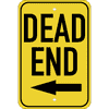 Vertical Left Arrow Dead End Sign