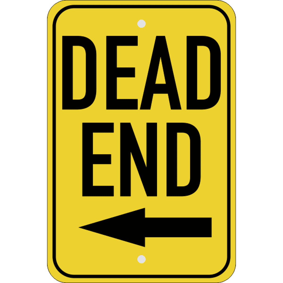 Vertical Left Arrow Dead End Sign