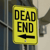 Mounted Vertical Left Arrow Dead End Sign