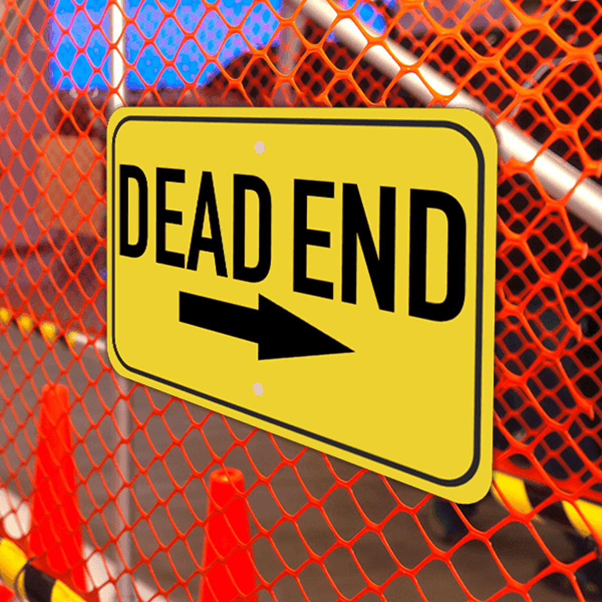 Mounted Horizontal Right Arrow Dead End Sign