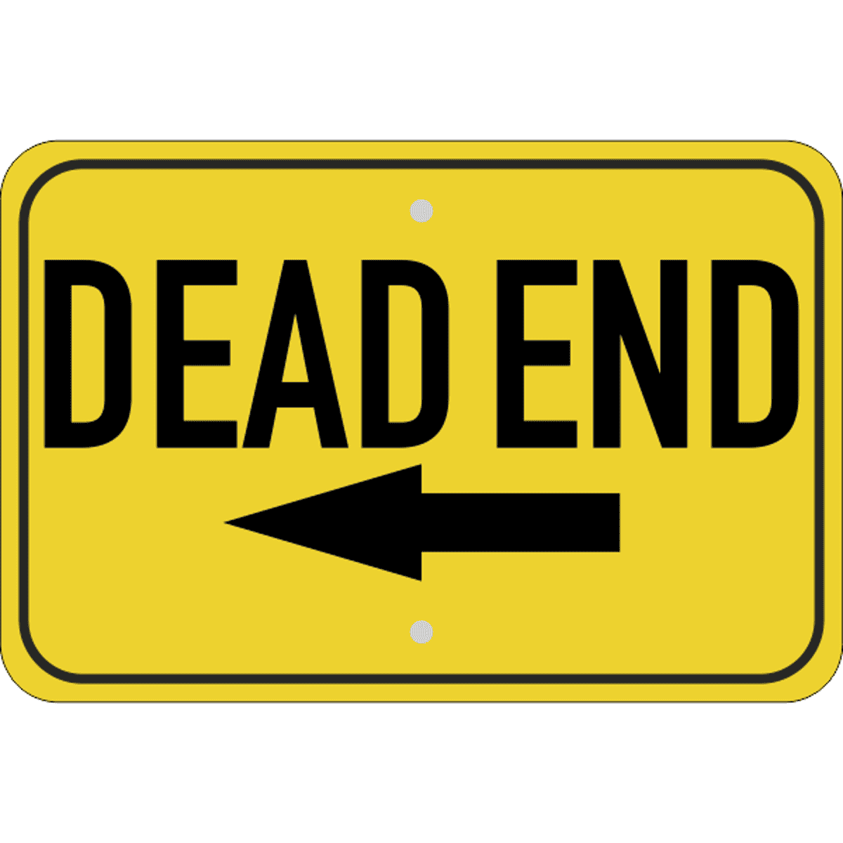 Horizontal Left Arrow Dead End Sign