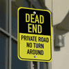 Mounted Vertical Private Road Dead End Sign