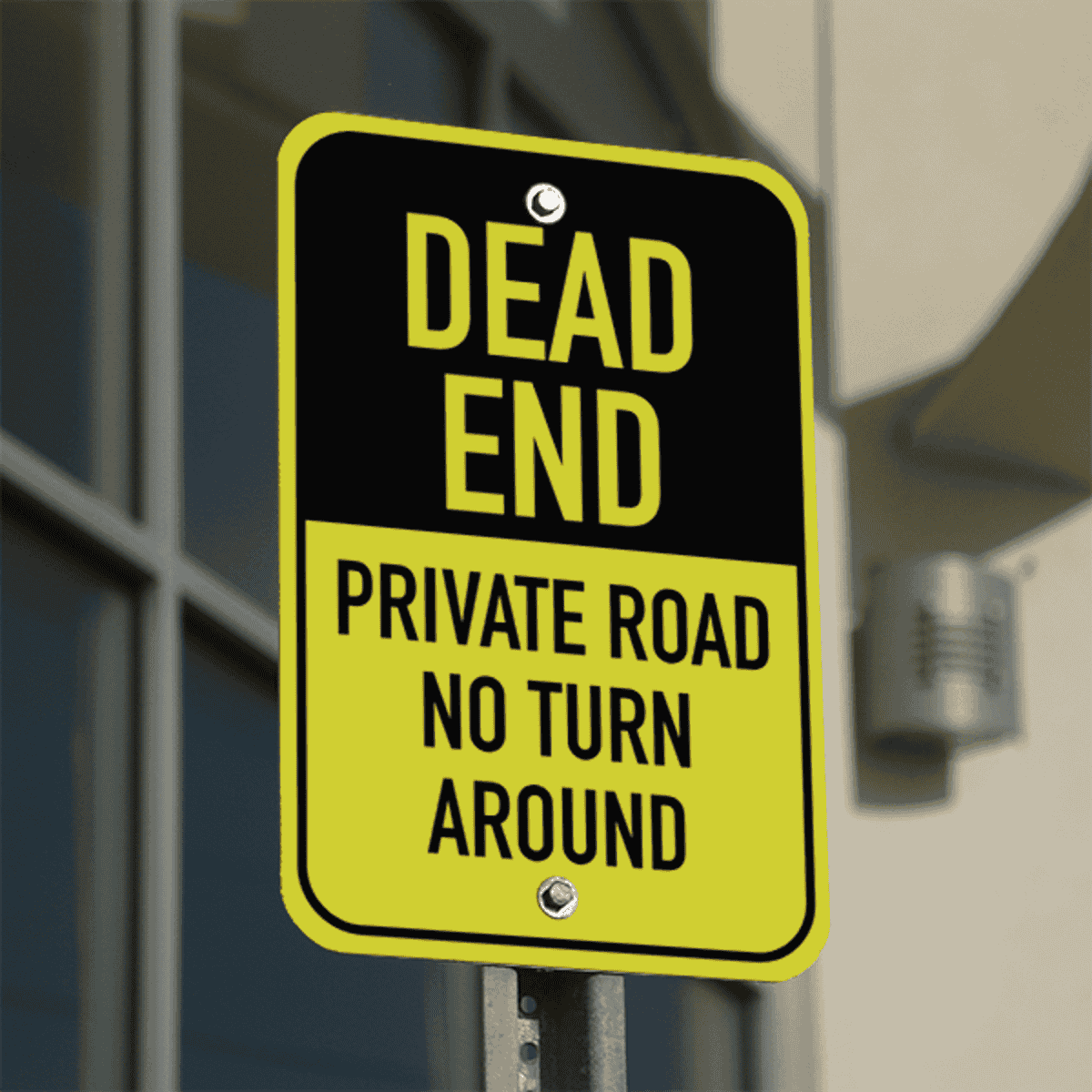 Mounted Vertical Private Road Dead End Sign
