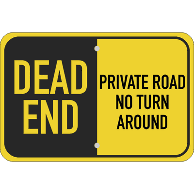 Horizontal Private Road Dead End