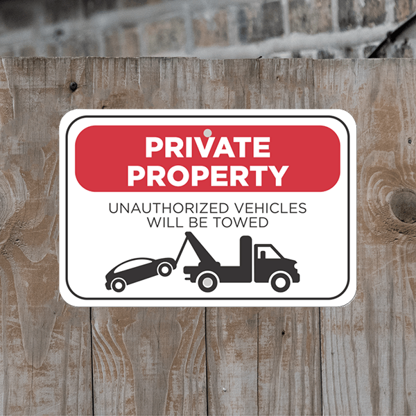 Mounted Horizontal Tow Away Private Property