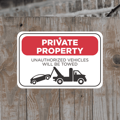 Horizontal Tow Away Private Property - alternate view