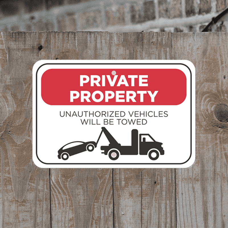 Mounted Horizontal Tow Away Private Property