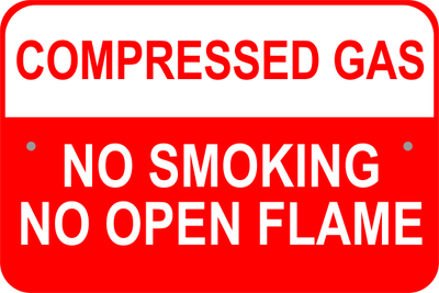 Compressed Gas Aluminum Sign | 12" x 18"