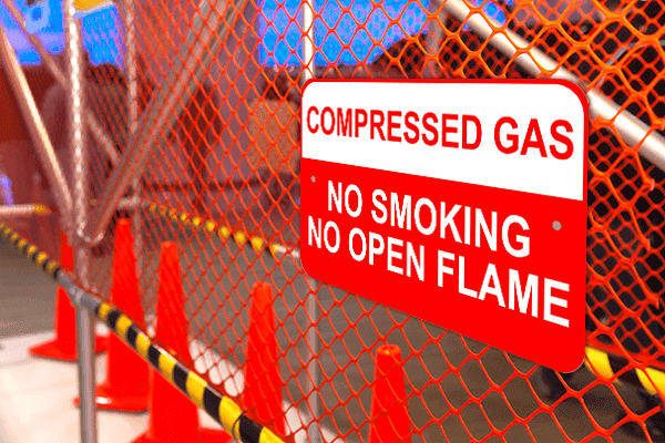 Mounted Compressed Gas Aluminum Sign | 12" x 18"