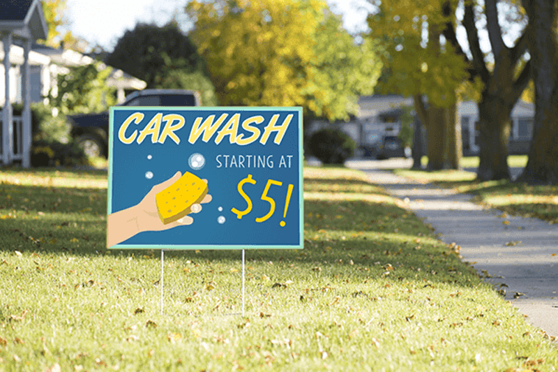 Mounted Hand Car Wash Sign