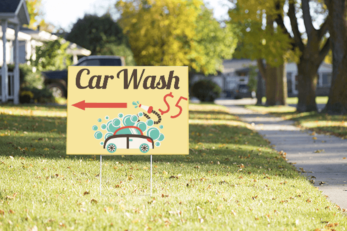 Mounted Car Wash Directional Sign