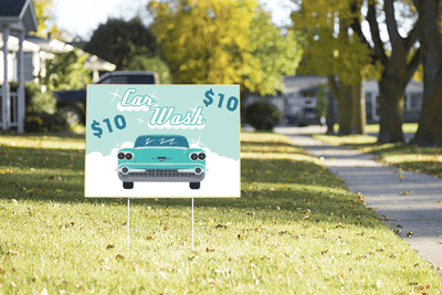 Vintage Car Wash Sign - alternate view