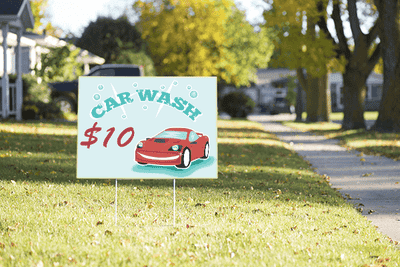Sparkling Clean Car Wash Sign - alternate view