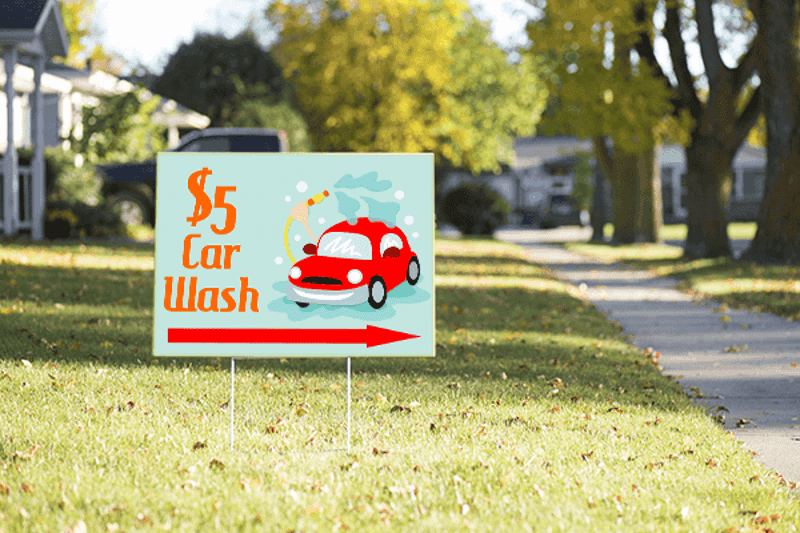 Mounted Car Spray Car Wash Sign