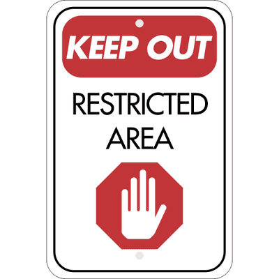 Vertical Keep Out Restricted Area Sign