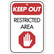 Vertical Keep Out Restricted Area Sign