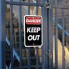 Mounted Vertical Danger Keep Out Sign