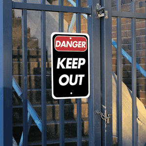 Mounted Vertical Danger Keep Out Sign