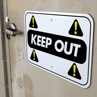 Horizontal Repeated Icon Keep Out Sign - alternate view