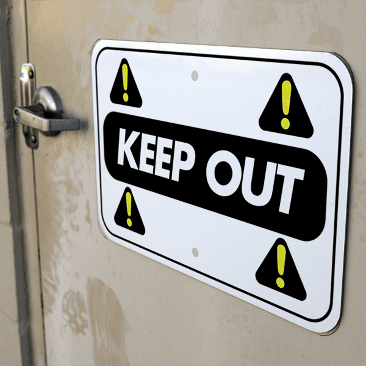 Mounted Horizontal Repeated Icon Keep Out Sign