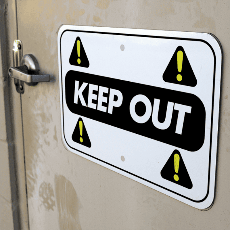 Mounted Horizontal Repeated Icon Keep Out Sign